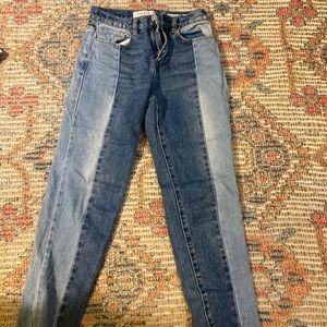 High waisted blue colorblock pacsun jeans